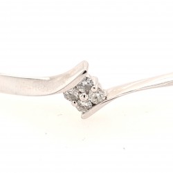 Pre Owned 9ct White Gold Diamond Set Bangle ZX418